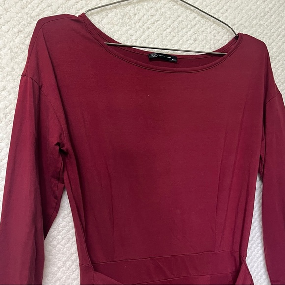 Pretty Garden Womens Dress Fitted Style Chic Burgundy Mini Dress Pockets Medium - Picture 4 of 7